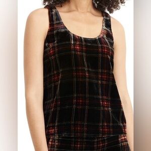 J Crew Velvet Plaid Stewart Tartan Tank Top Size 6